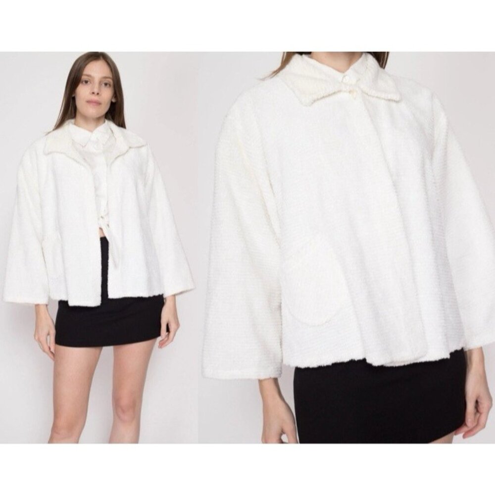 Anthropologie Stan Herman Cream Cardigan Sweater S Small Cotton Relaxed Fit